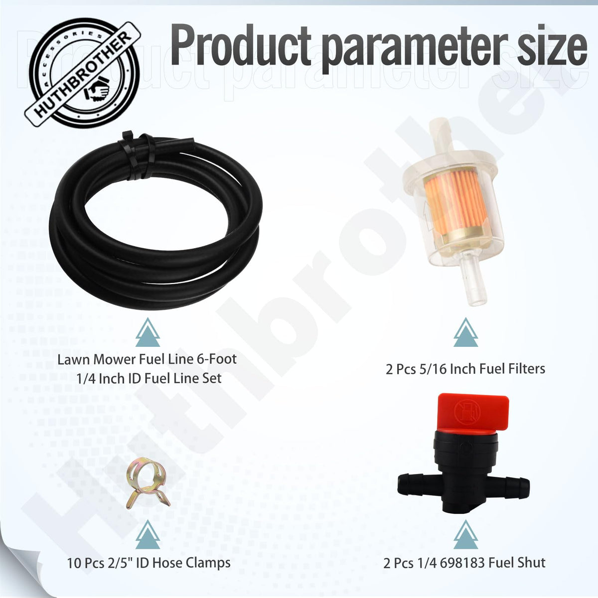 Huthbrother 5/16 inch fuel filters protect the engine fuel path