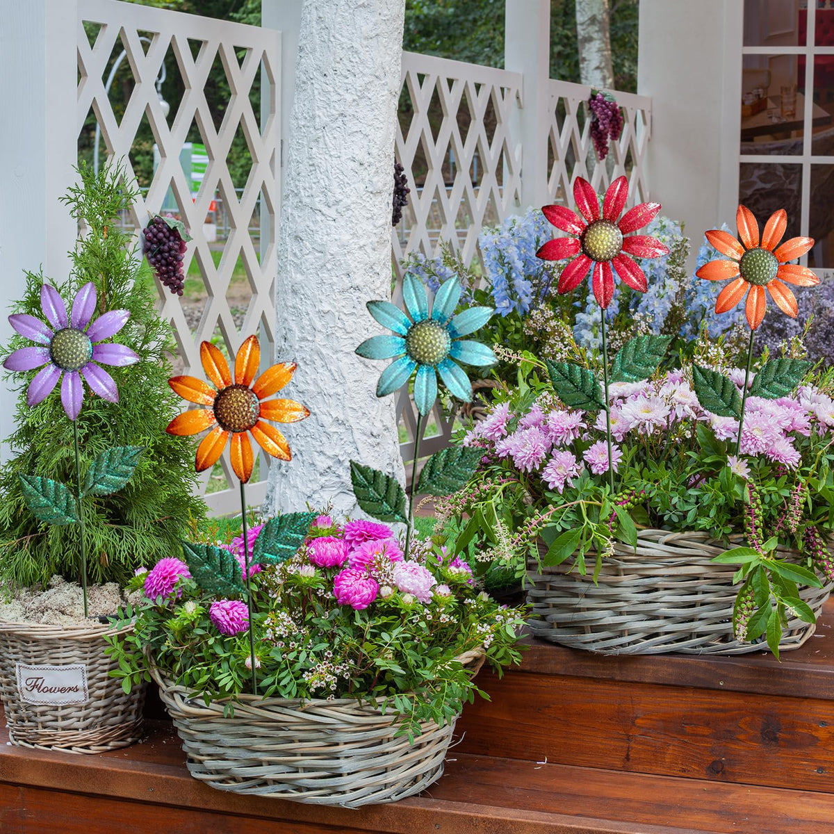 HUTHDAK weather-resistant flowers stay vibrant through sun and rain year-round.
