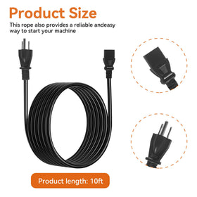 HUTUDAN 10ft power cord for Traeger Pro Series 575/780, rugged outdoor use.