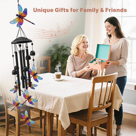 HUVNSOCH Dragonfly Wind Chimes clear bells offer bright, resonant sound.
