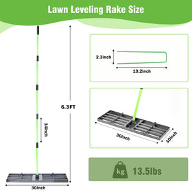 HUZSV lawn leveling rake ideal for golf courses and pastures