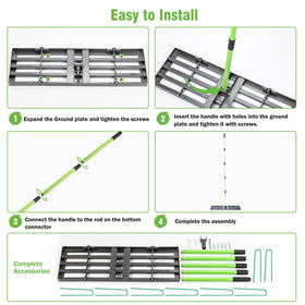 HUZSV lawn leveling rake green positioning stakes aid precise alignment for turf