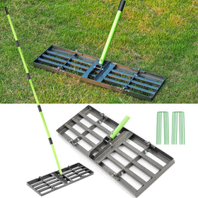 HUZSV lawn leveling rake with ground plate 30x10 for a flat, even lawn