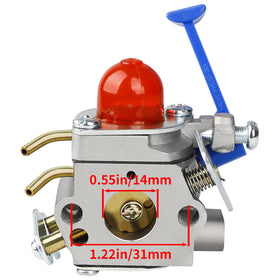HUZTL 128LDX carburetor component close-up highlighting fuel-air mix components