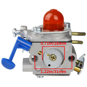 HUZTL 128R trimmer carburetor fitment showing mounting alignment