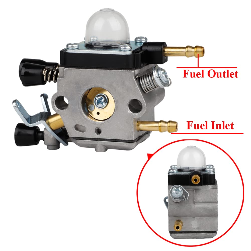 HUZTL BG55 carburetor top view showing essential connections.