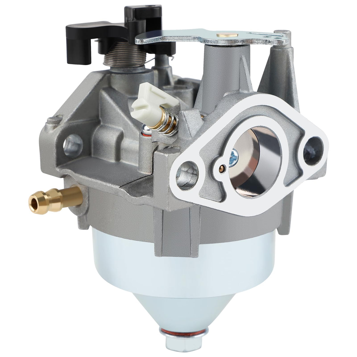 Carburetor kit with spark plug ready for quick replacement.