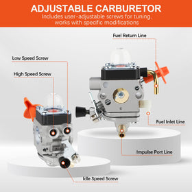 Installation guide view for the HUZTL carburetor kit