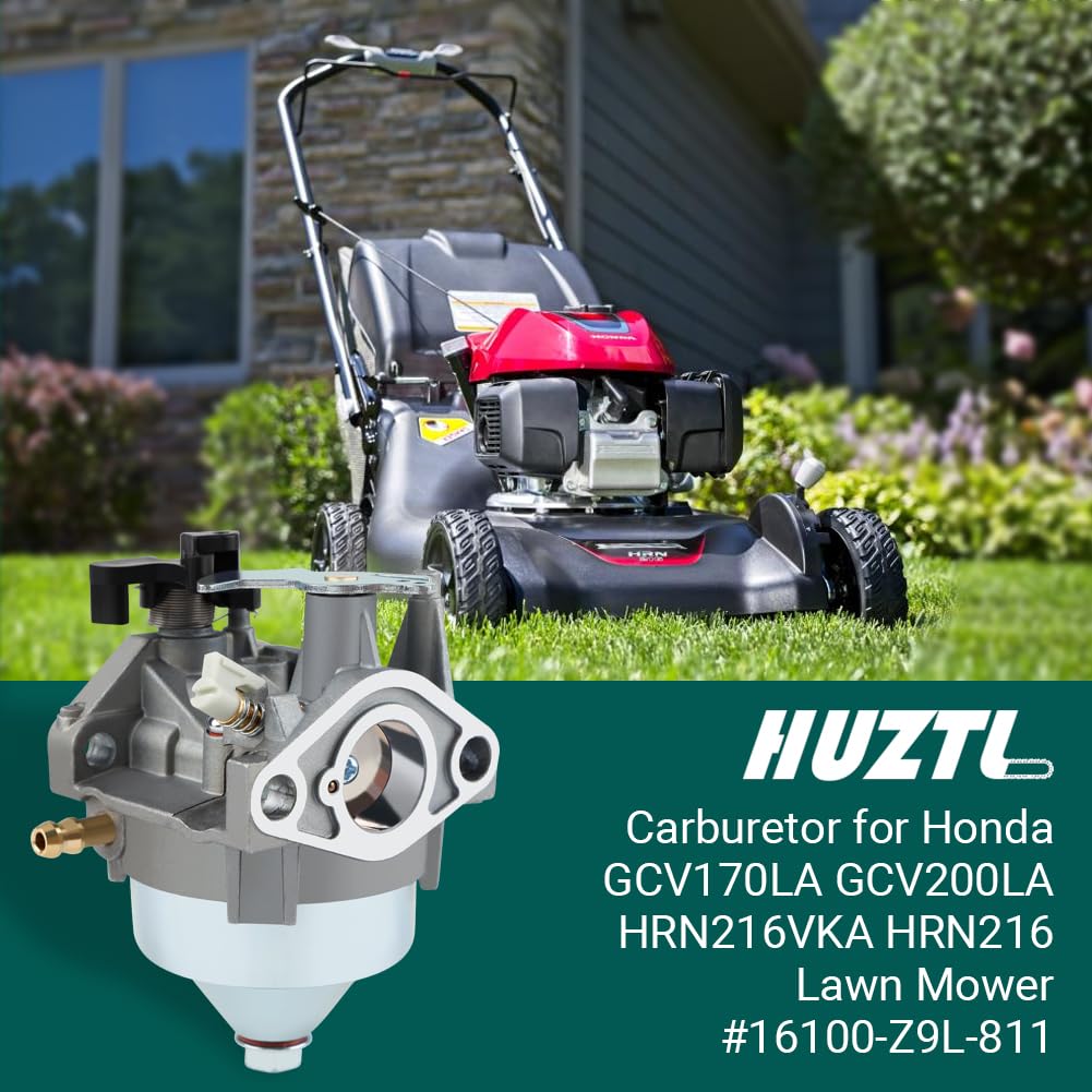 HUZTL GCV170LA carburetor with fuel line ready for easy installation.
