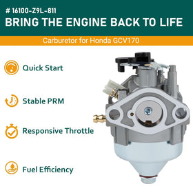 Compatibility tag shows Honda GCV170LA engines supported by the kit.