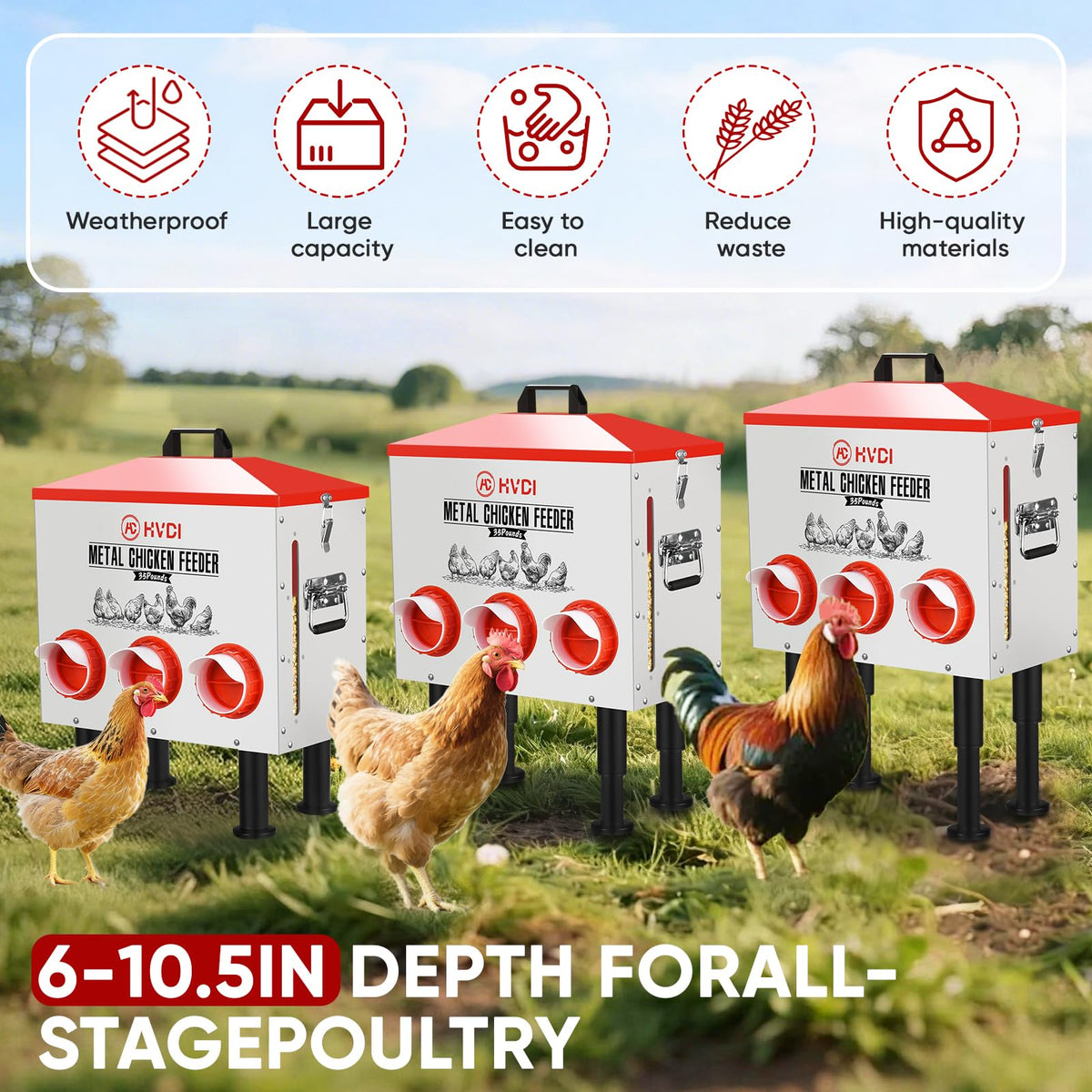 HVDI easy-fill-access feeder simplifies refilling during busy days.