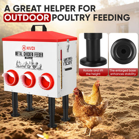 HVDI six-port feeder enables simultaneous feeding for multiple birds.