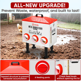 HVDI sloped-roof rainproof design protects feed from rain.