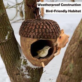 Hvfun acorn birdhouse hanging rope, easy to suspend for garden viewing.