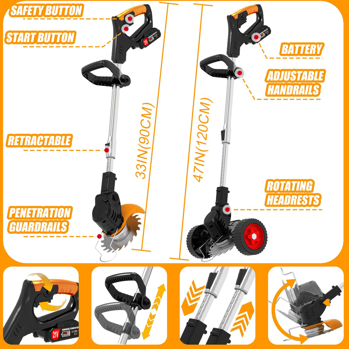 HWLANTU safety switches ensure deliberate starts for safer use.