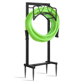 HWRHTR freestanding hose holder base with four spikes ensures ground stability