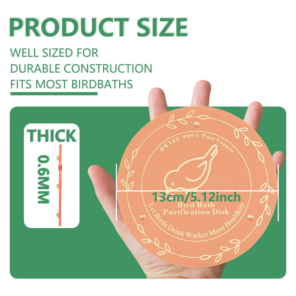 HWYEE copper disk 0.6 mm thick offers durable, long lasting design.