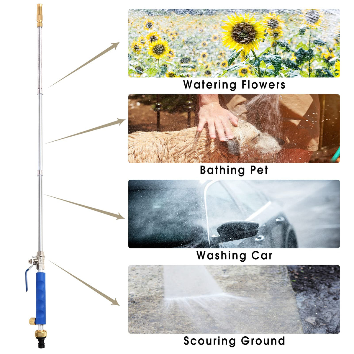 Hwylizg flexible wand extension helps reach high spots without bending.