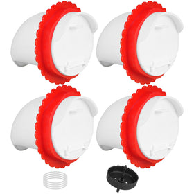 HXIAOBANN 4Pcs Chicken Feeder Port with raised baffle to reduce waste.
