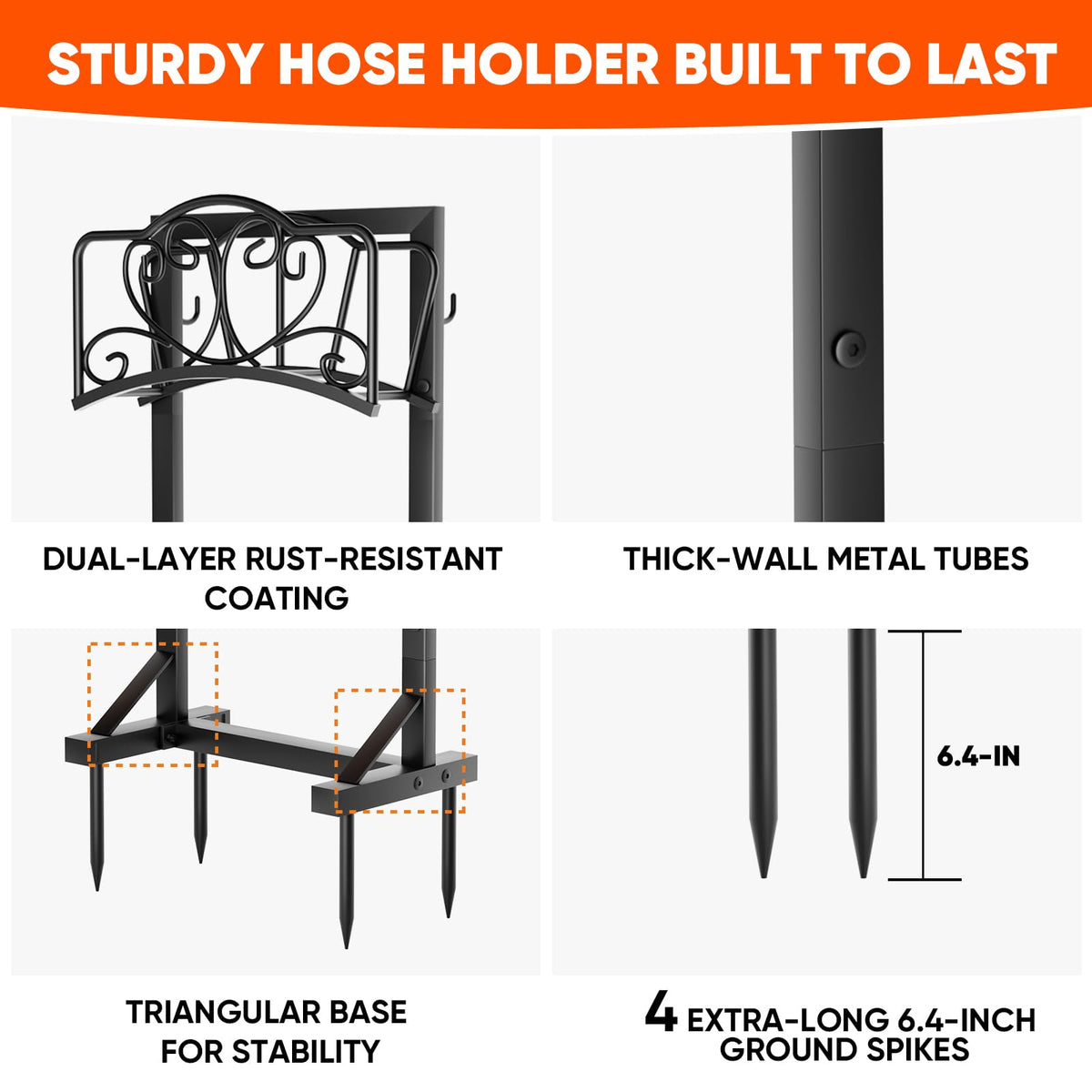 HXJLJY hose holder with tool hooks for easy yard organization