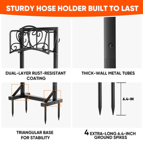HXJLJY hose holder with tool hooks for easy yard organization