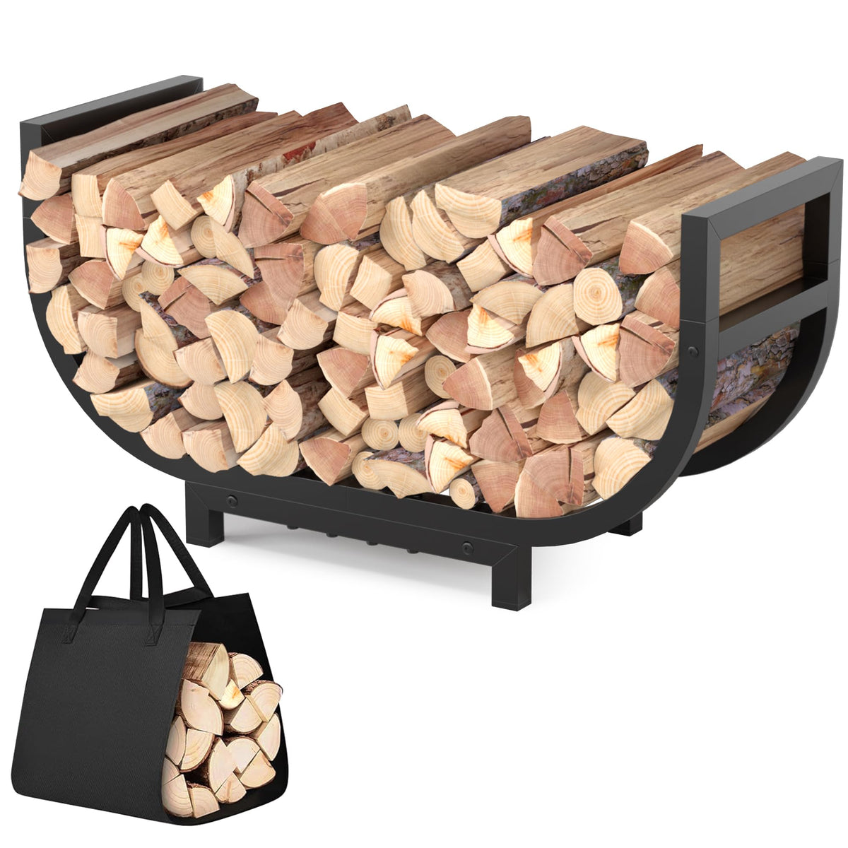HXJLJY 30-inch firewood rack with arch design for organized, dry logs.
