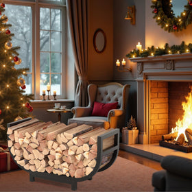 HXJLJY firewood rack with sturdy base for stable stacking.