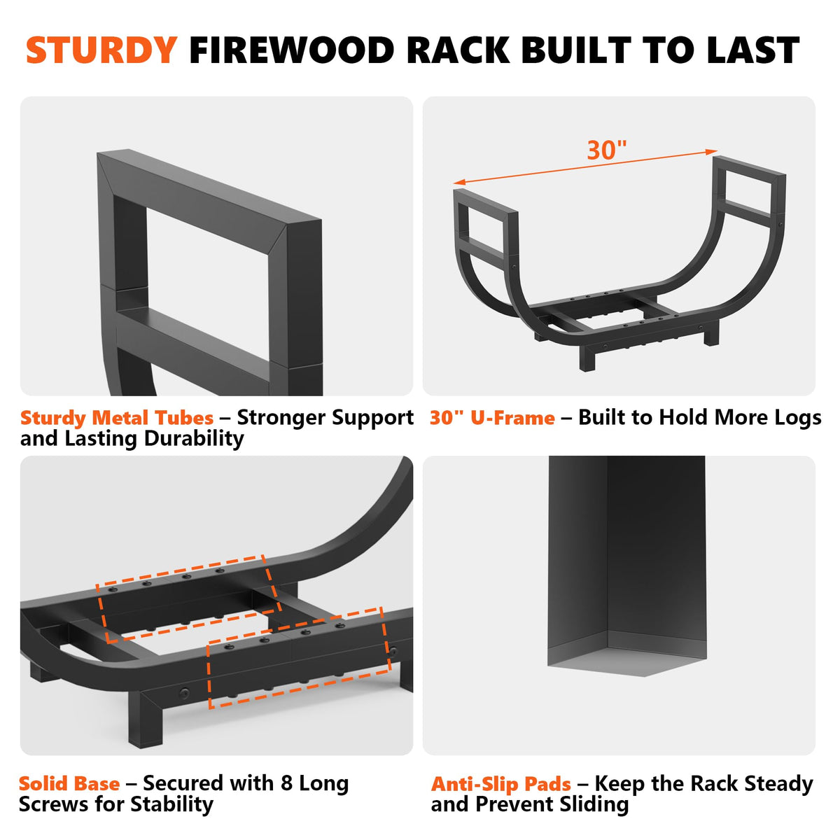 HXJLJY indoor-outdoor rack suitable for fireplaces and patios.