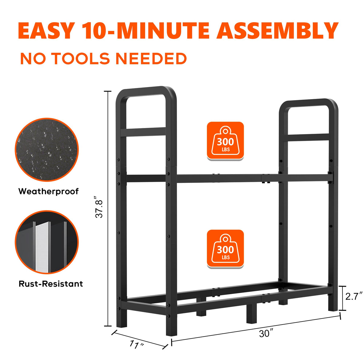 HXJLJY anti-rust coated metal rack withstands outdoor conditions for long-lasting use.