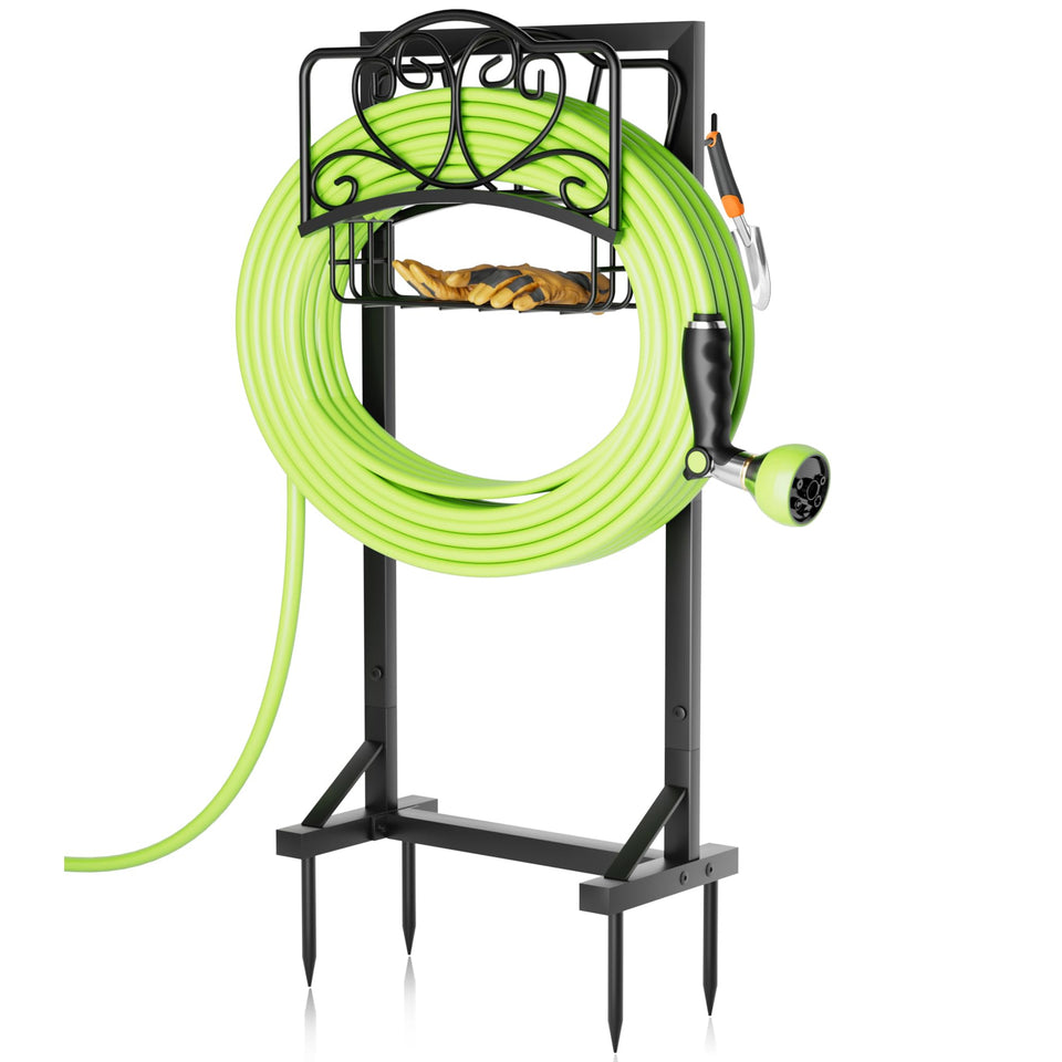 HXJLJY stable hose holder front view with secure base for outdoor use