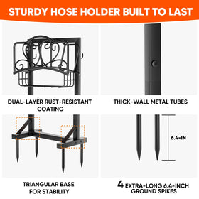 HXJLJY hose holder side view showing sturdy frame and load balance