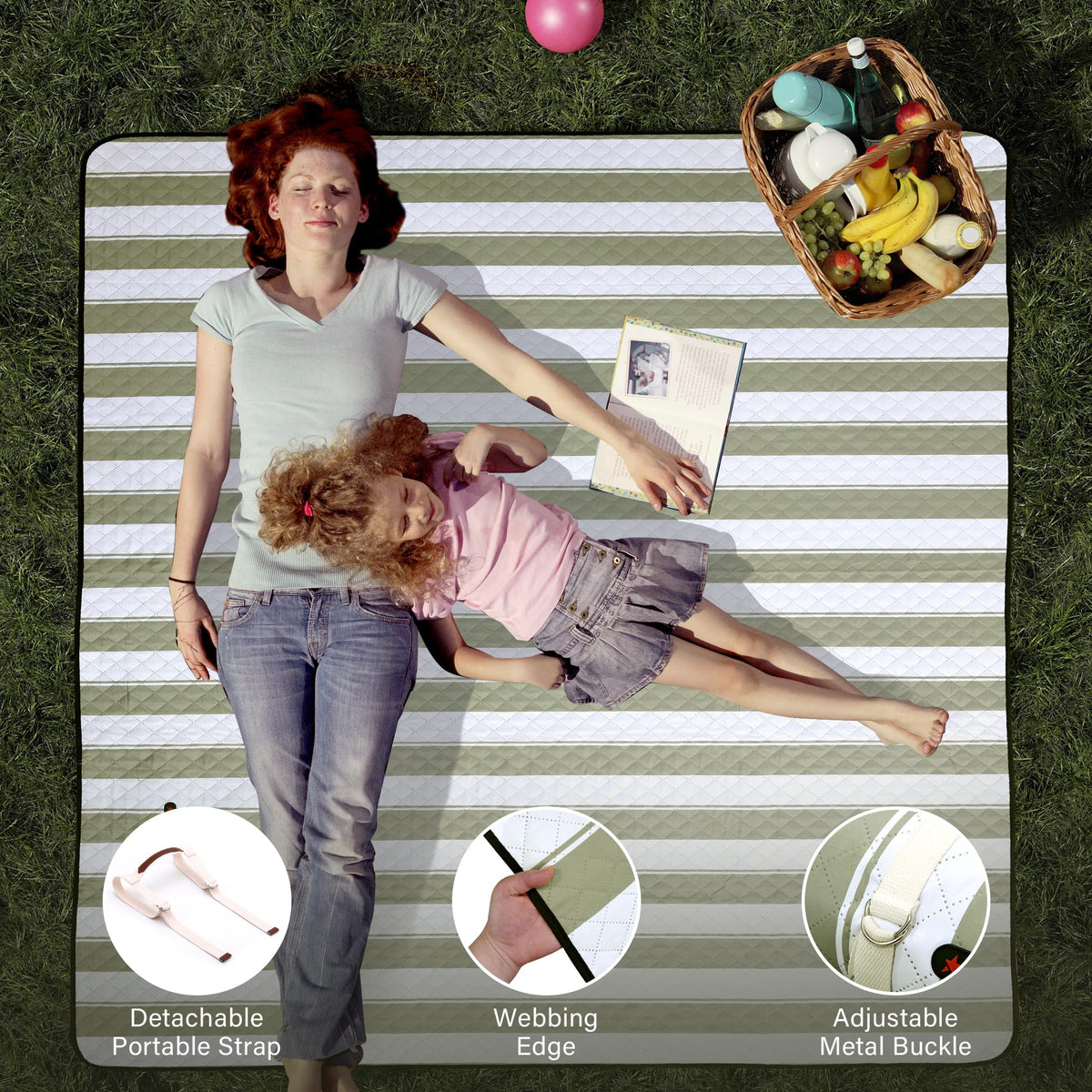 Versatile use as beach mat, picnic surface, or camping layer