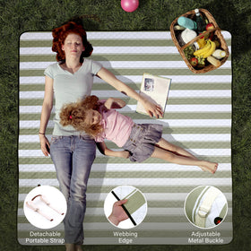 Versatile use as beach mat, picnic surface, or camping layer