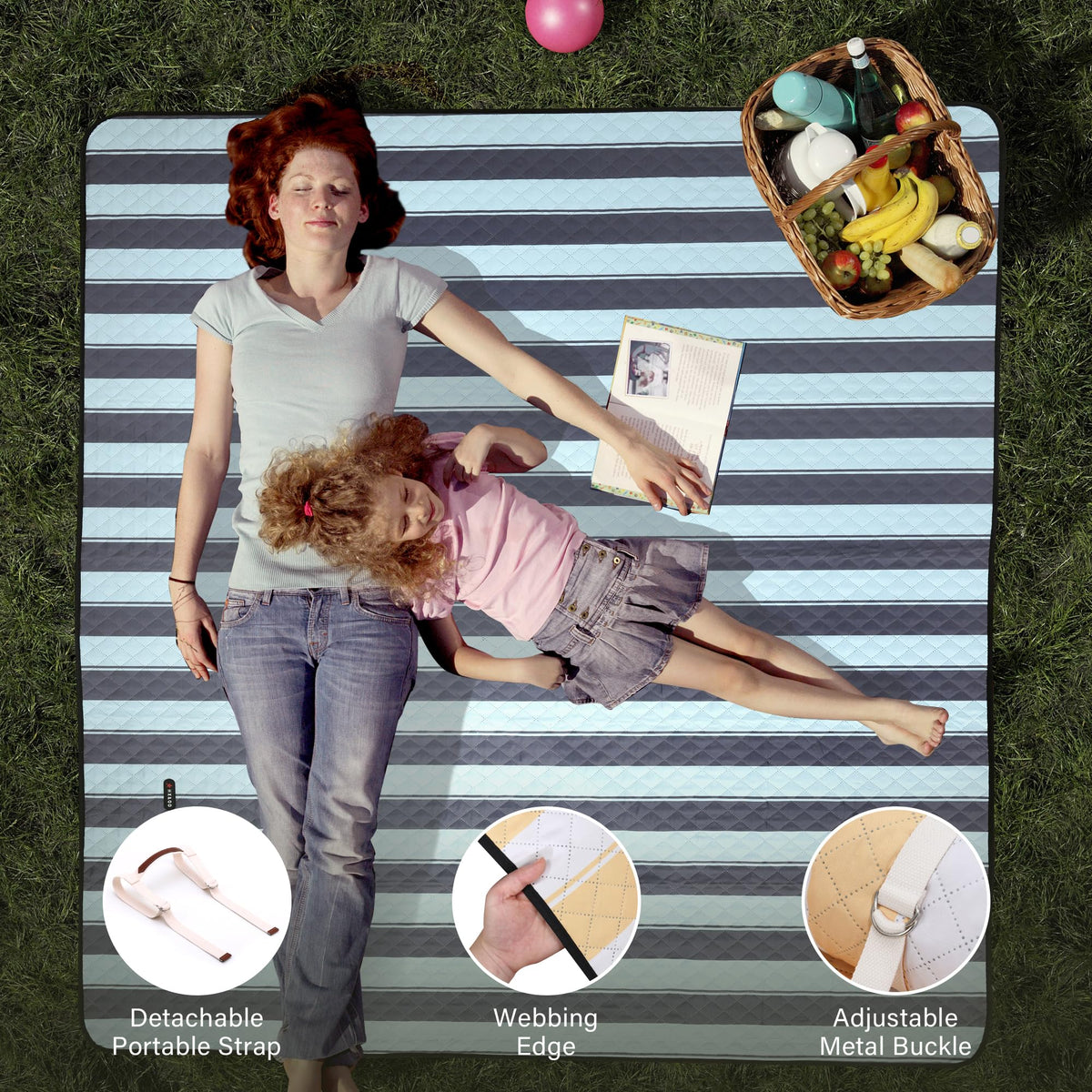 HX&OD versatile mat for beach, park, camping, and indoor events
