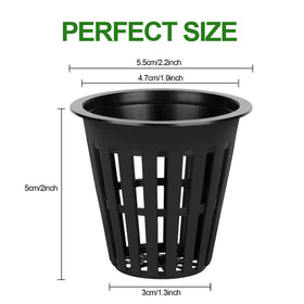 HXSEMAYIG 2-inch net pot top view showing mesh slots for drainage.