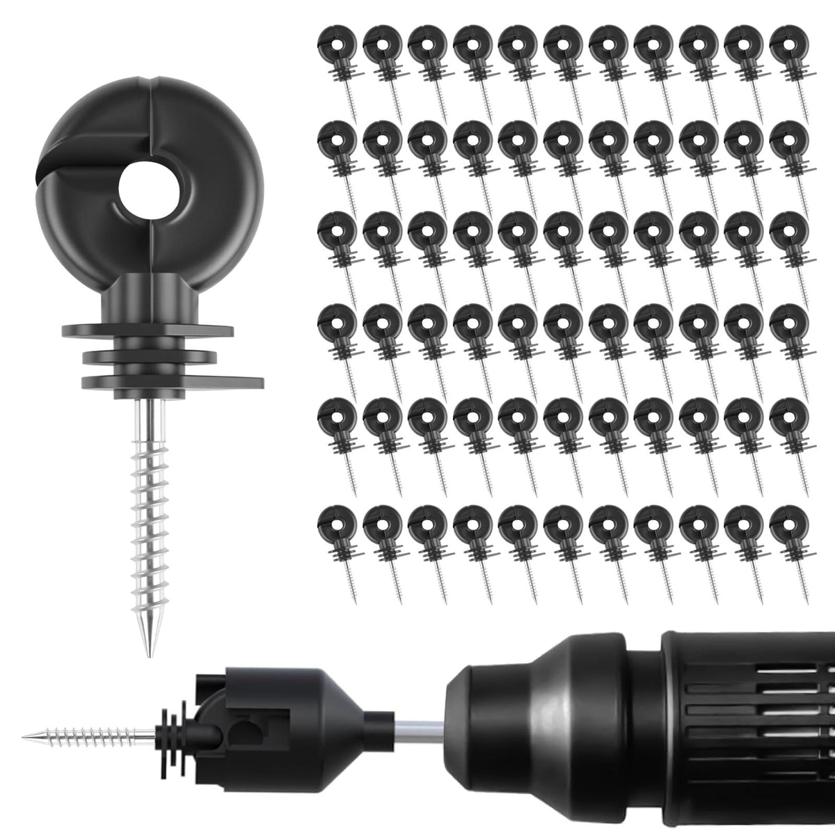 HXSEMAYIG 60pc insulator screw pack for quick, durable fence setup