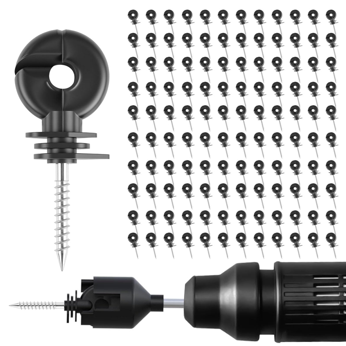 HXSEMAYIG electric fence insulator screw 120pcs showing durable ring insulators for secure fencing