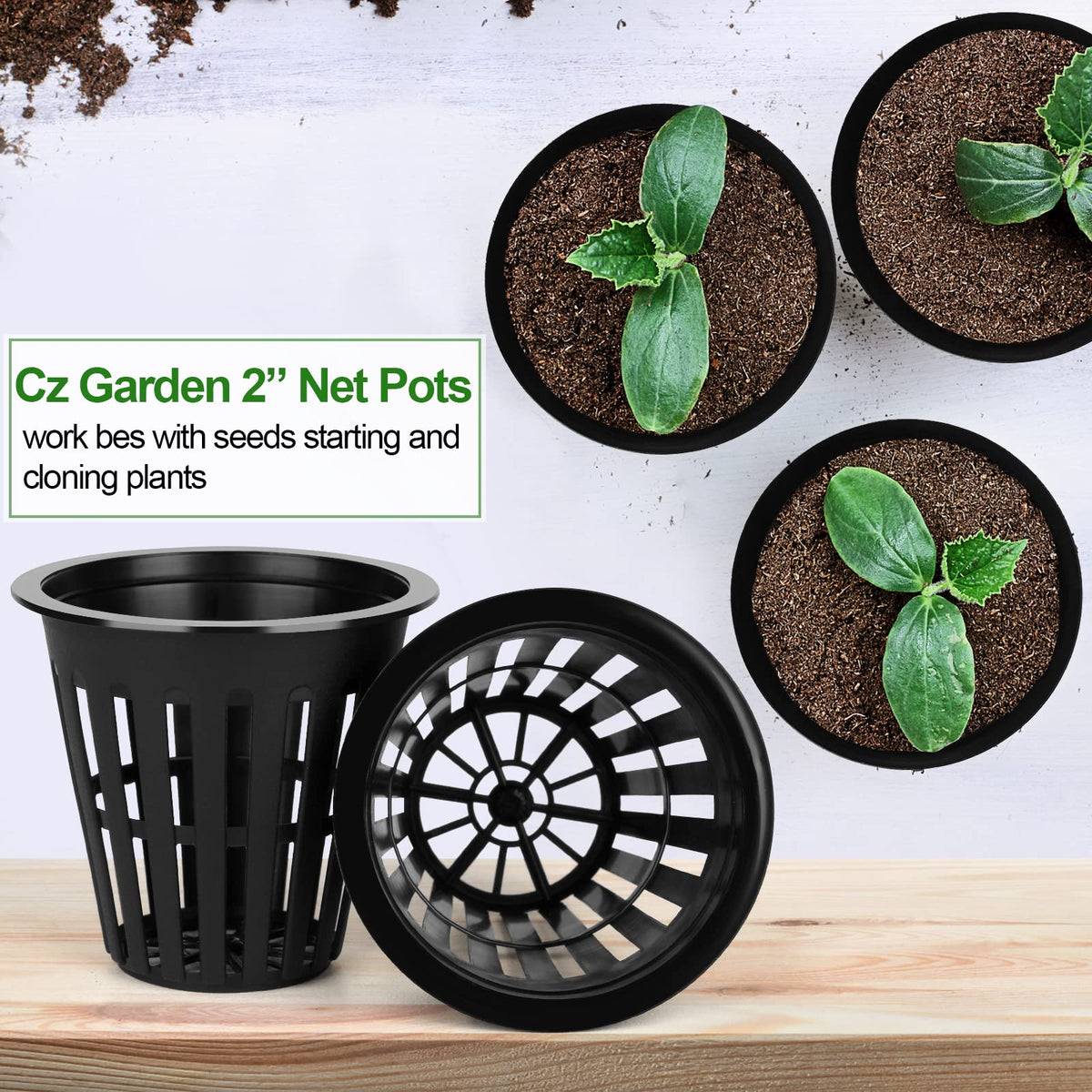 HXSEMAYIG hydroponics cups fit media like clay pebbles and rockwool.