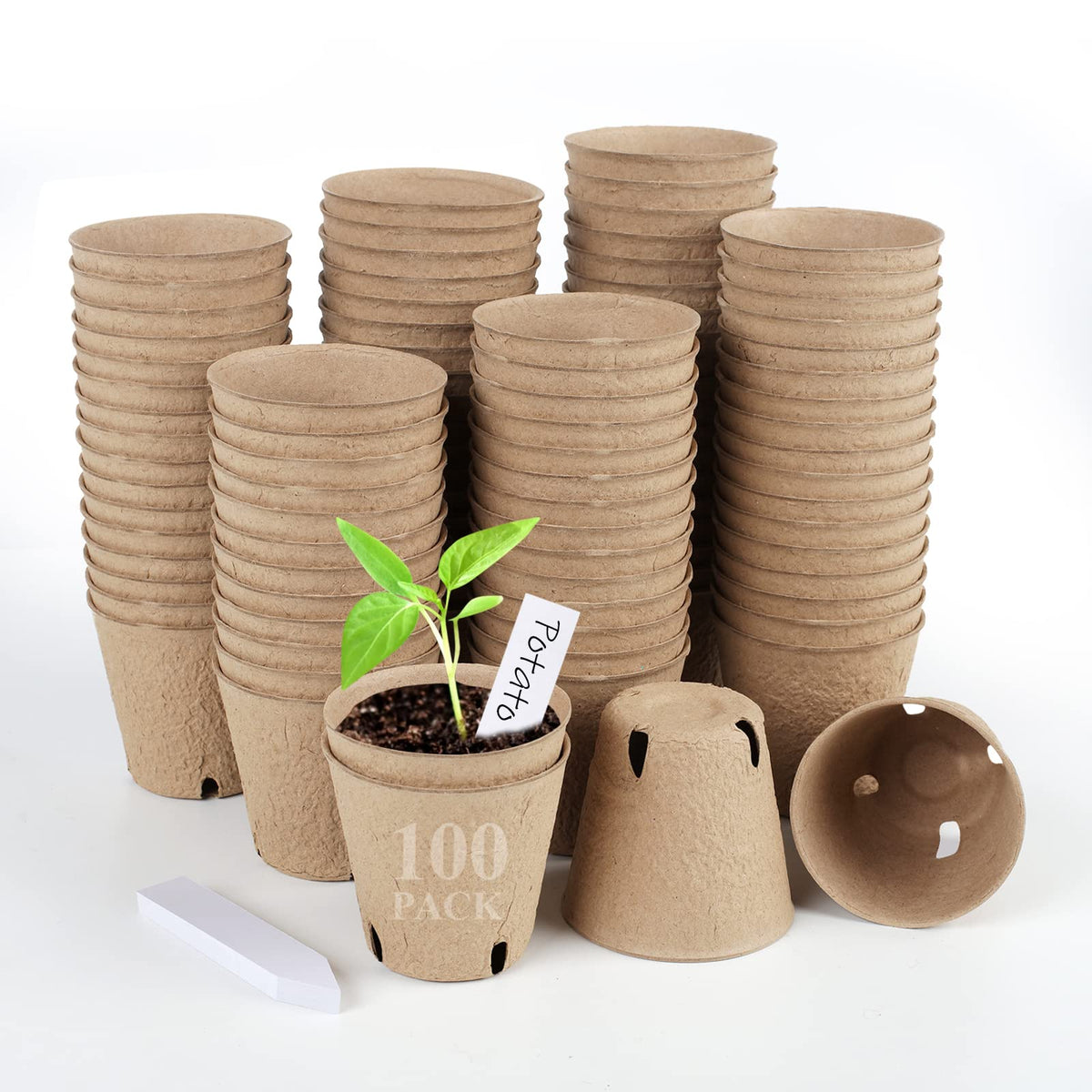 HXSEMAYIG peat pots 3.15 inch for indoor seed starting and easy transplanting