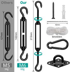 HYASIA adjustable turnbuckle 8in enables precise tensioning for shade sails