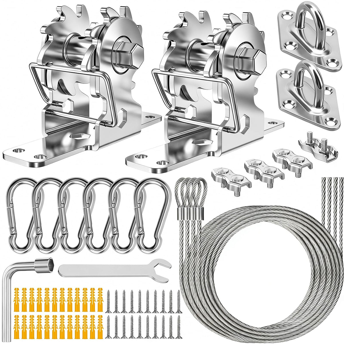 HYASIA shade sail hardware kit ratchet winch enables effortless tensioning for outdoor shade.