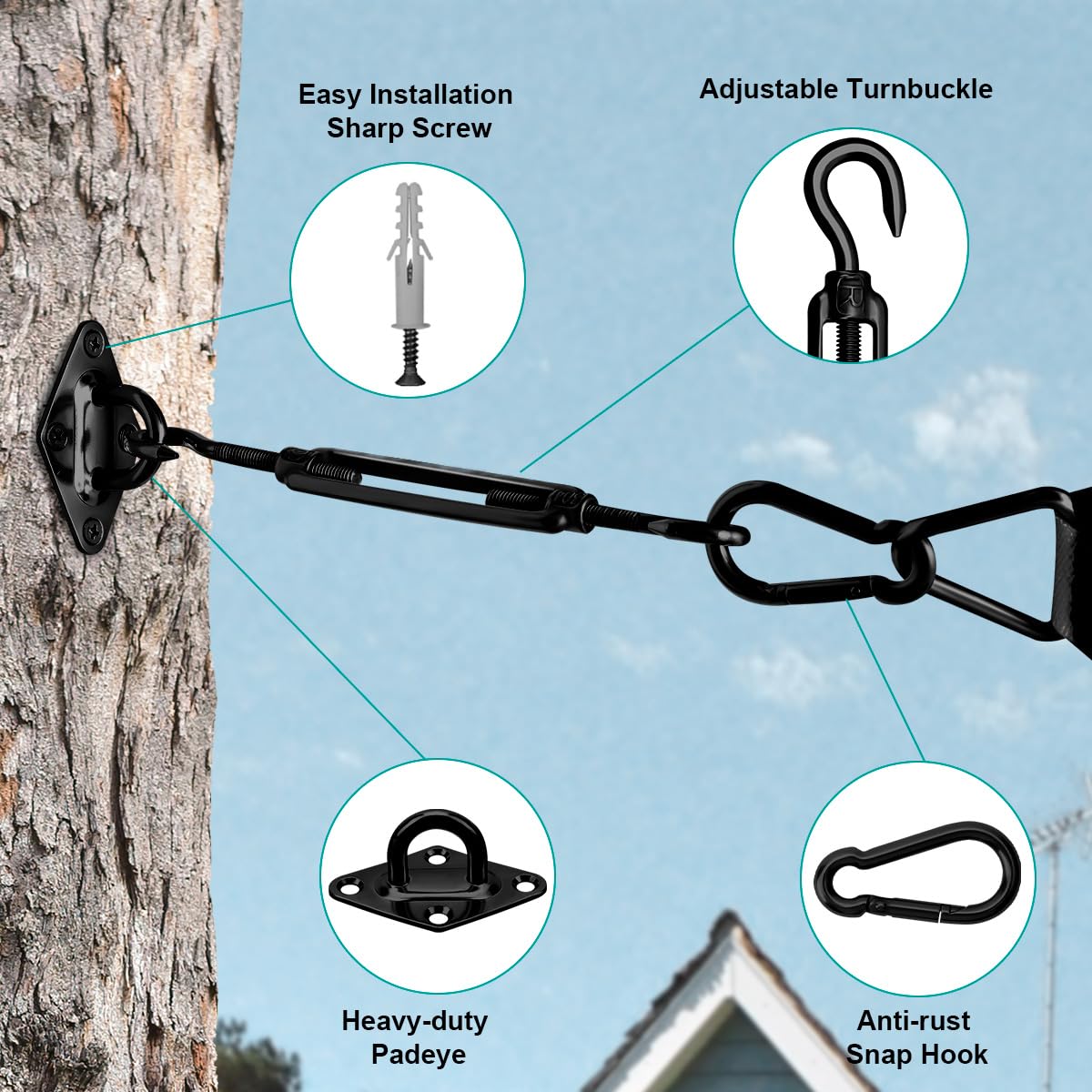 HYASIA snap hook for quick, strong connections during setup