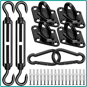HYASIA sun shade sail hardware kit 6in rectangle kit for secure outdoor shade setups.