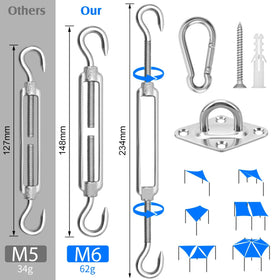 HYASIA sun shade sail hardware kit triangle supports secure shade