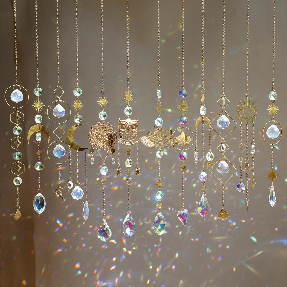 HYBEADS crystal suncatcher colorful prisms brighten windows with rainbow light