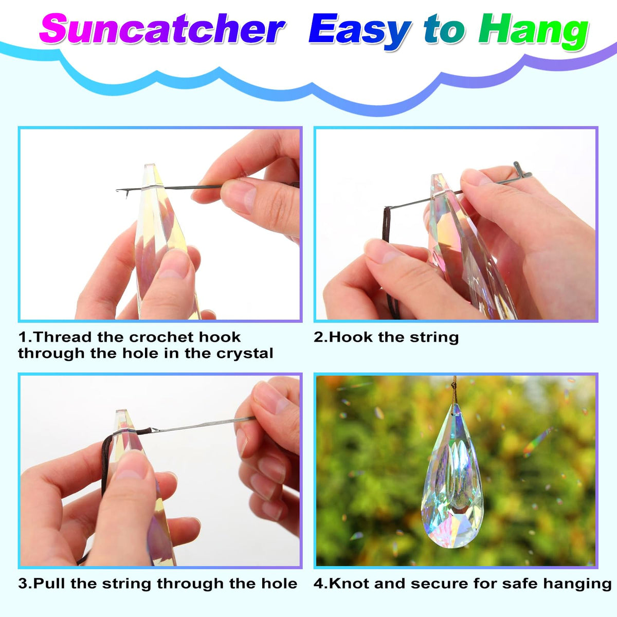 HYBEADS crystal suncatcher window decor enhances interior sunlight play.
