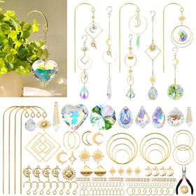 HYBEADS DIY sun catcher kit heart crystal for eye-catching window decor