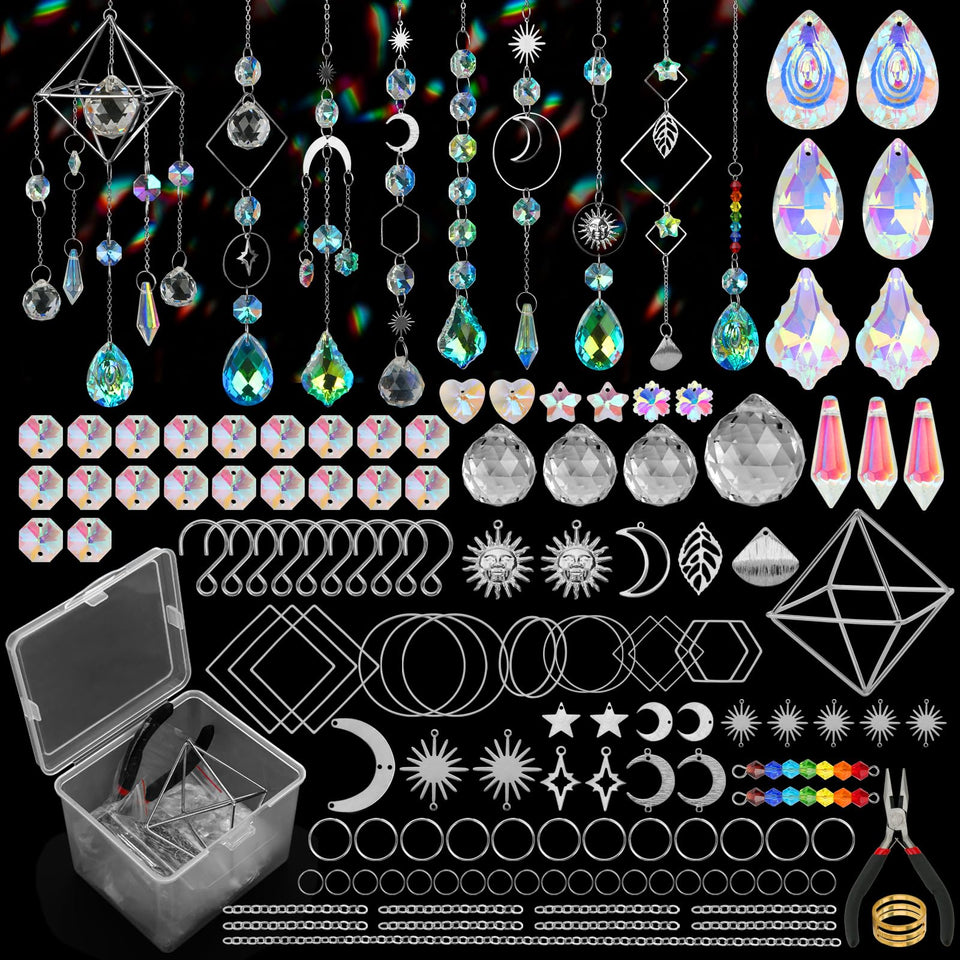HYBEADS DIY Suncatcher Kit contents show 400 pieces for multiple projects.