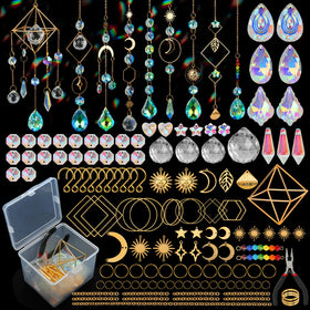 HYBEADS DIY Suncatchers kit with 400 pieces for colorful window decor and light reflections.