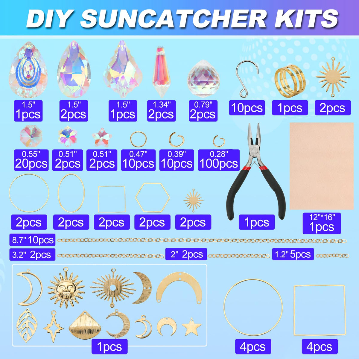 HYBEADS leaf crystal suncatcher adds sparkle to windows and gardens